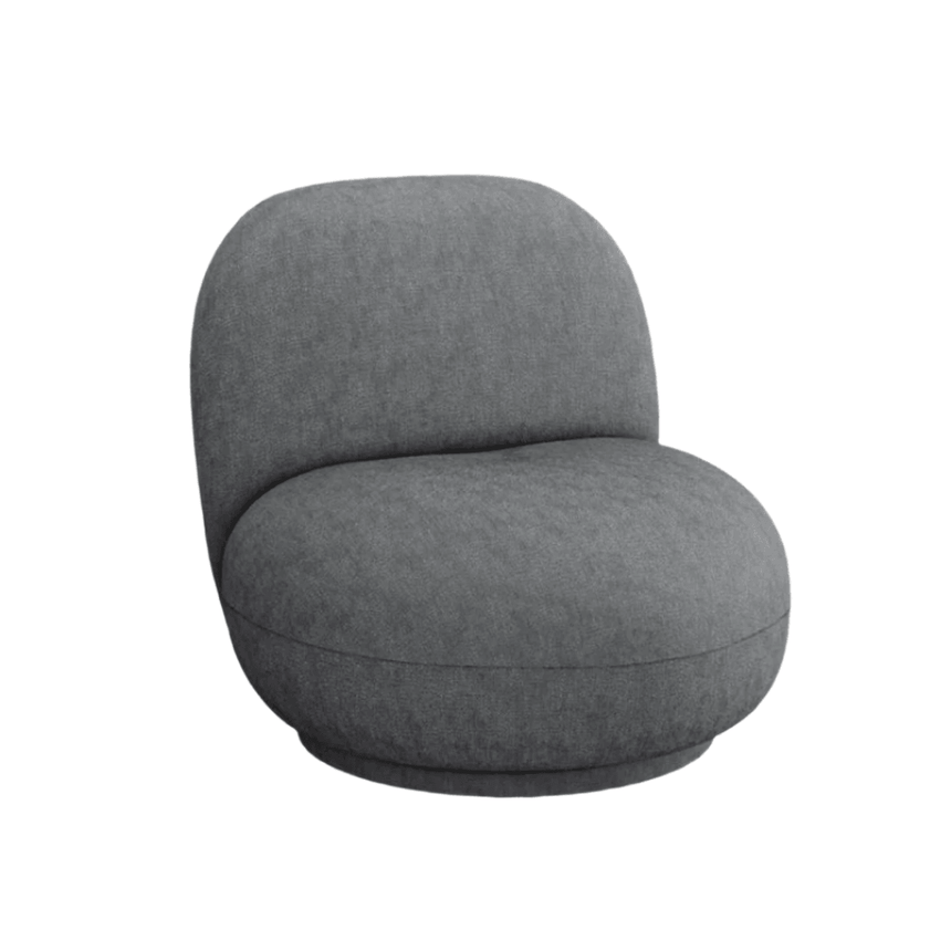 Chuck chenille swivel armchair