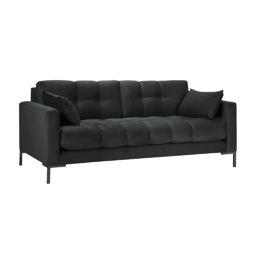 Mamaia 2-seater velvet sofa with black legs