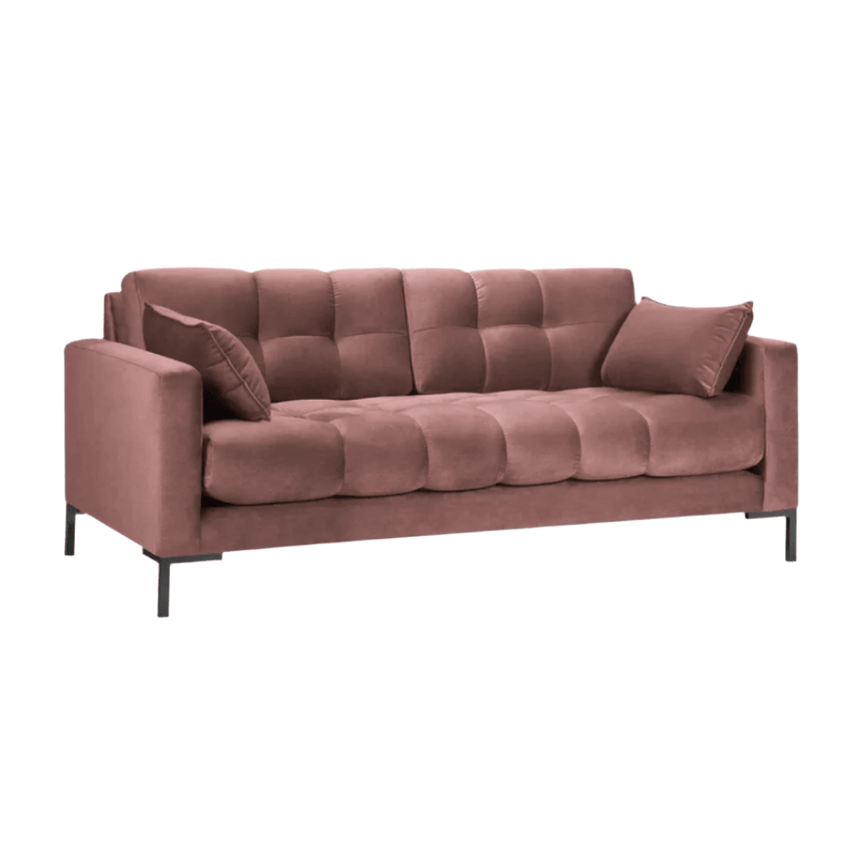 Mamaia 2-seater velvet sofa with black legs