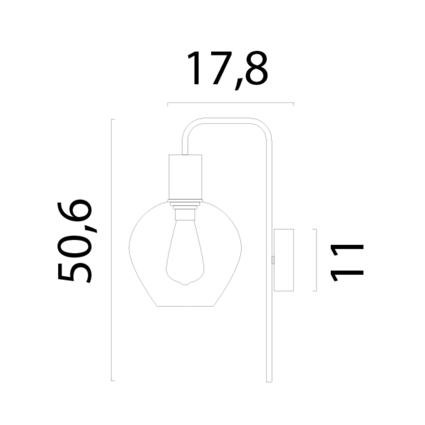 Bounty Downlight glass wall lamp with gold base