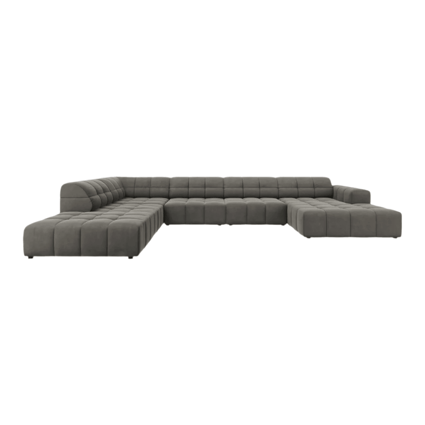 Jennifer U-shaped velvet sofa with left corner unit