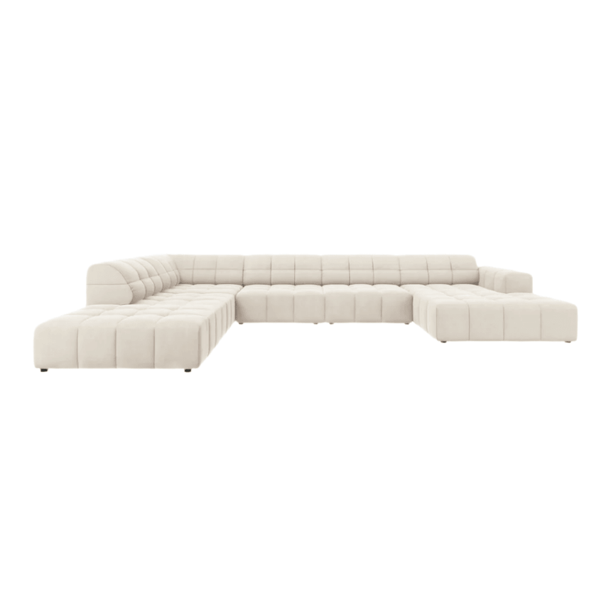 Jennifer U-shaped velvet sofa with left corner unit