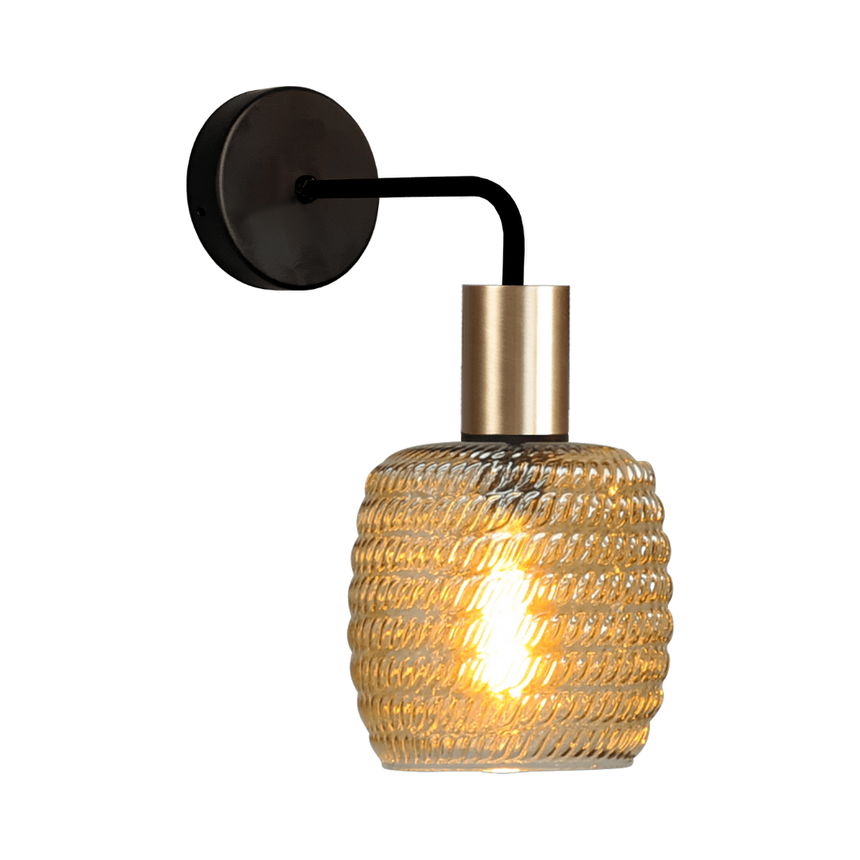 Bounty Downlight glass wall lamp with gold base