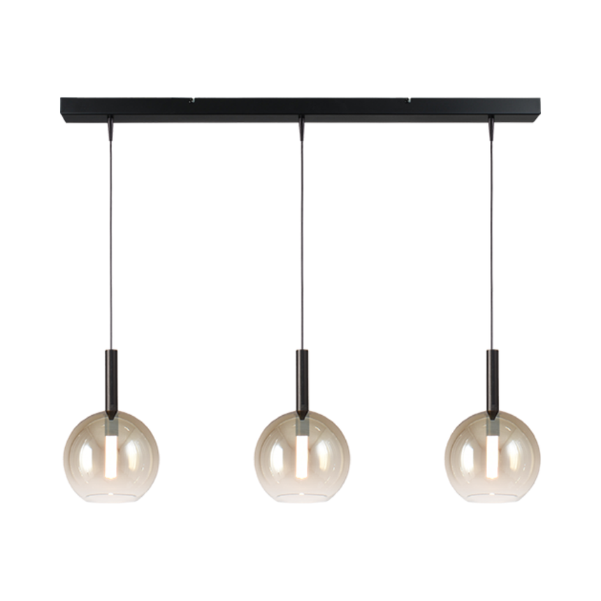 Lido arany üveg függőlámpa fekete foglalattal