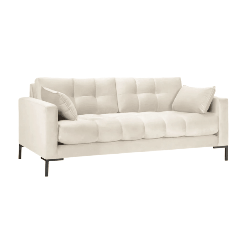 Mamaia 2-seater velvet sofa with black legs