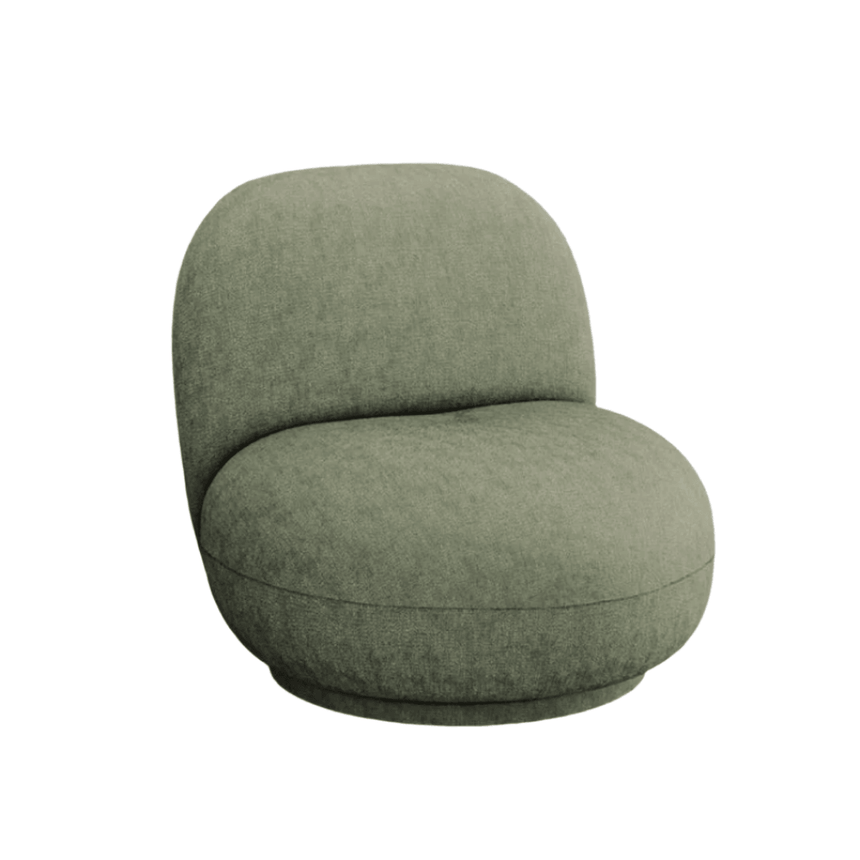 Chuck chenille swivel armchair