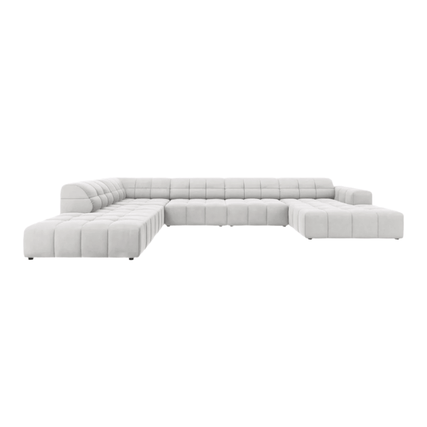 Jennifer U-shaped velvet sofa with left corner unit
