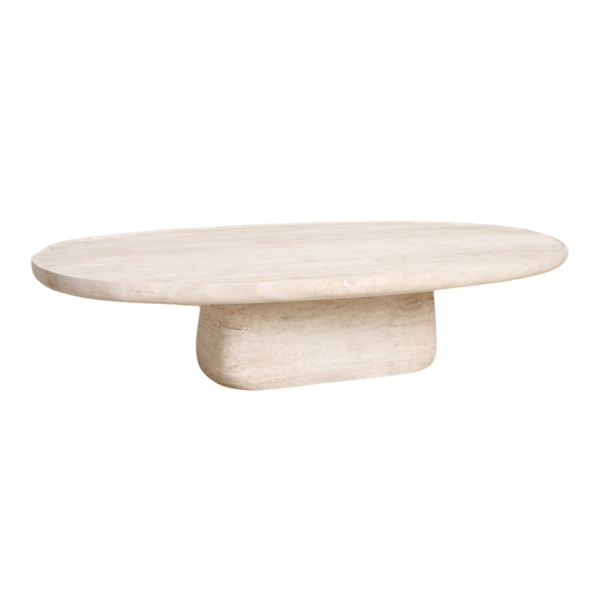 Travertin mészkő dohányzóasztal 140x60