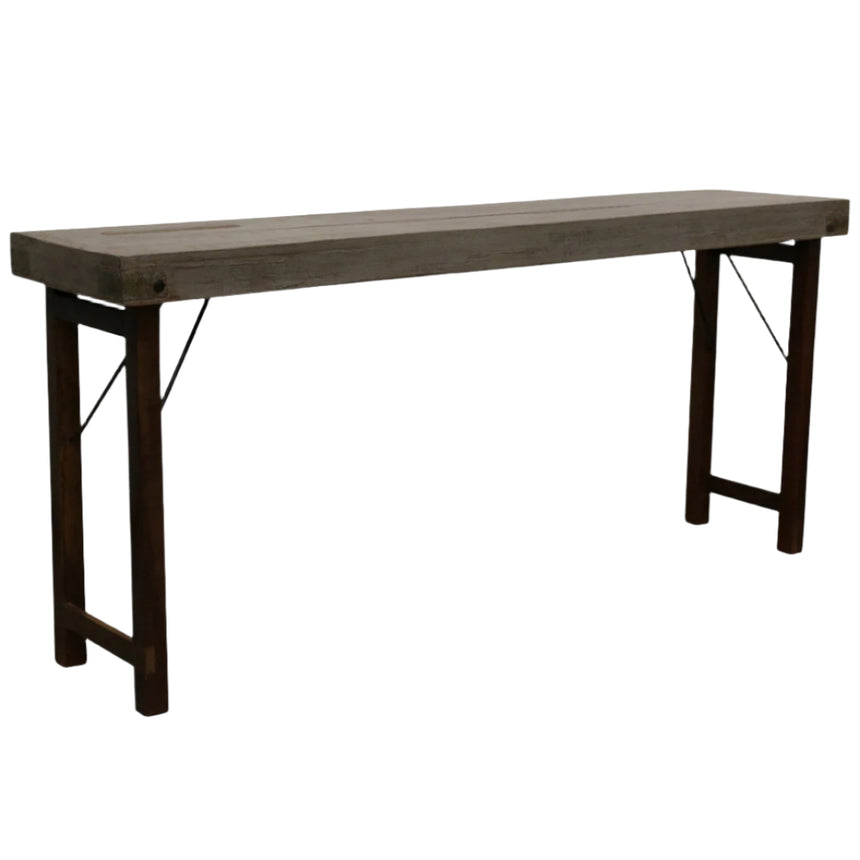Console wooden folding console table