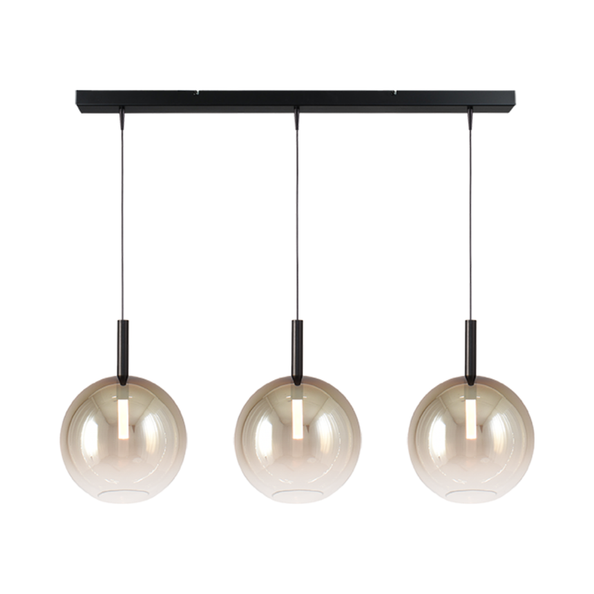 Lido arany üveg függőlámpa fekete foglalattal