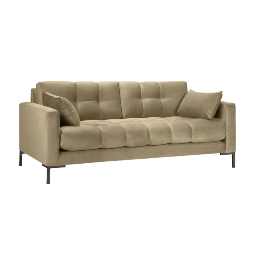 Mamaia 2-seater velvet sofa with black legs