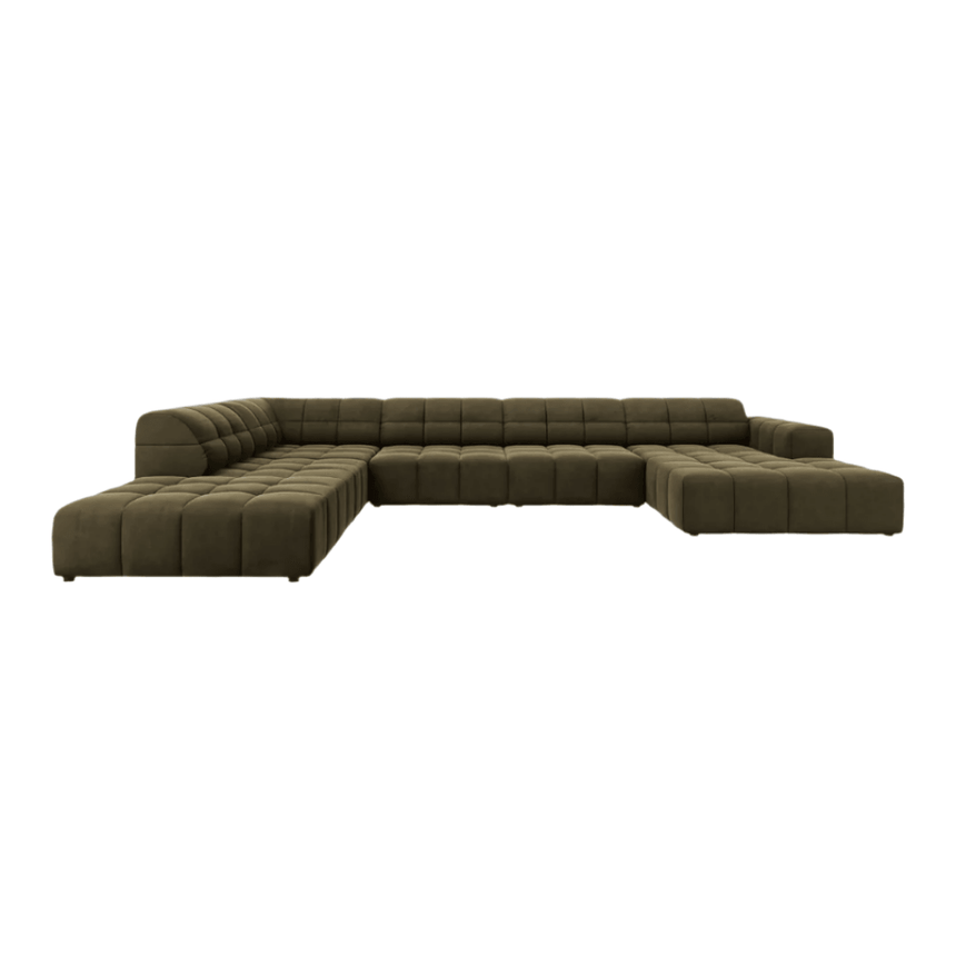 Jennifer U-shaped velvet sofa with left corner unit