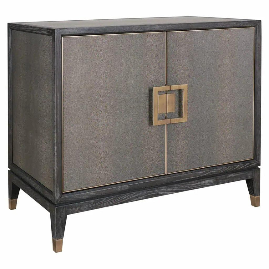 Bloomville 2-door textile leather cabinet