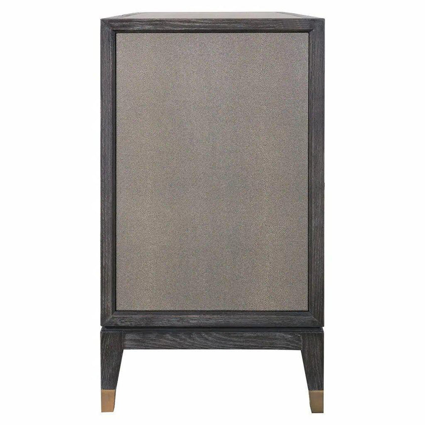 Bloomville 2-door textile leather cabinet