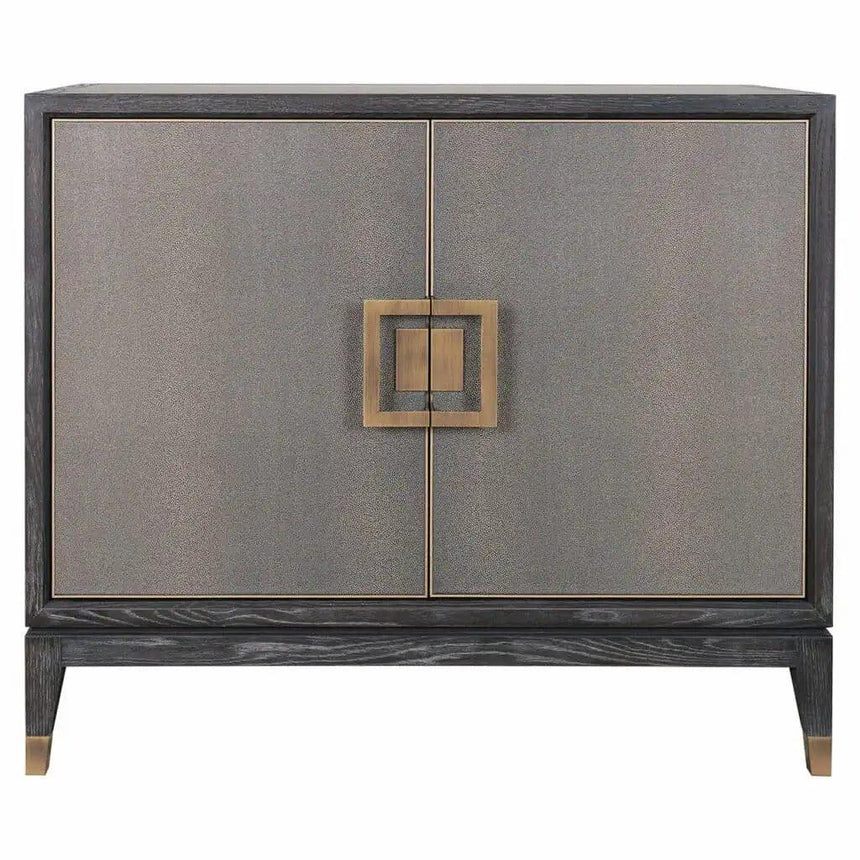 Bloomville 2-door textile leather cabinet
