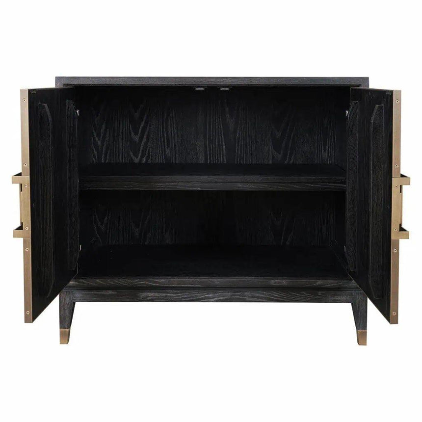 Bloomville 2-door textile leather cabinet