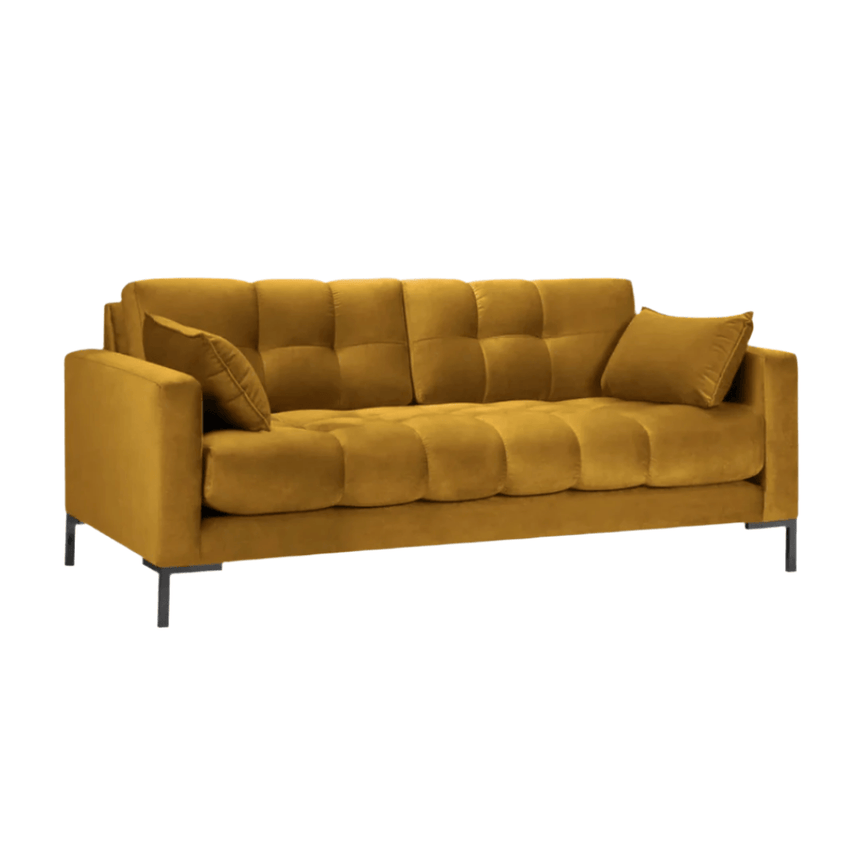Mamaia 2-seater velvet sofa with black legs