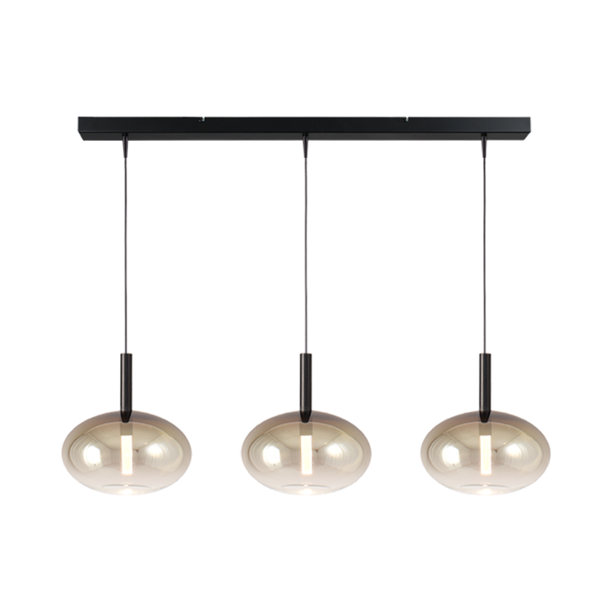 Lido arany üveg függőlámpa fekete foglalattal