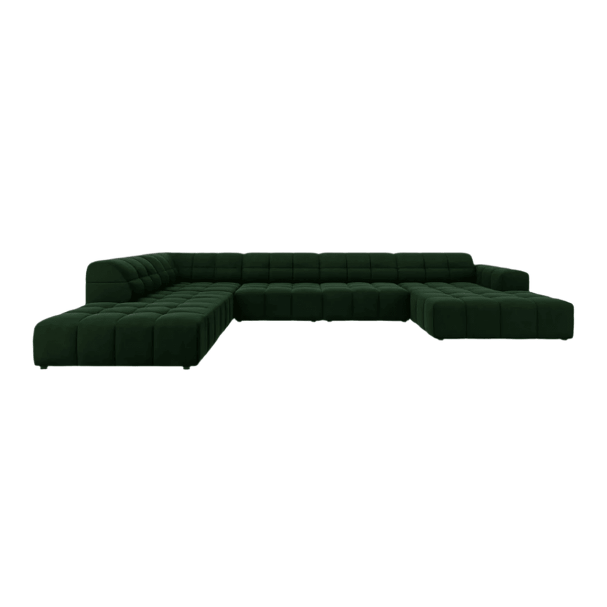 Jennifer U-shaped velvet sofa with left corner unit