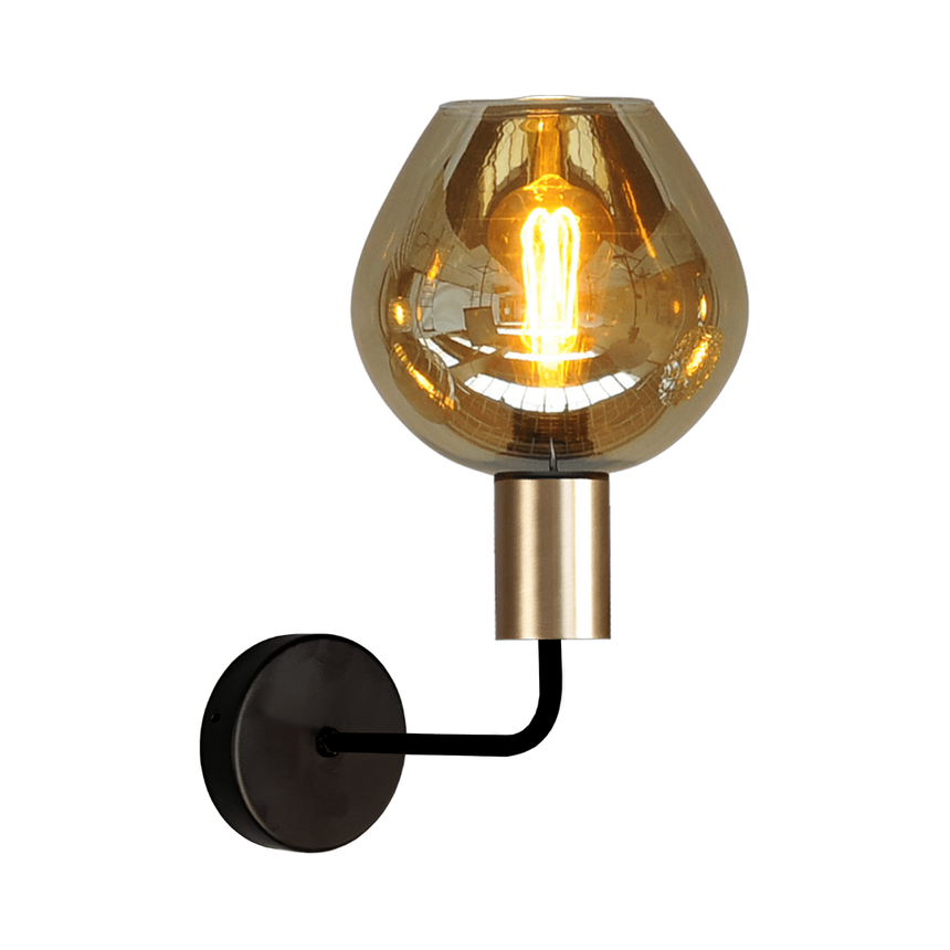 Bounty Uplight glass wall lamp with gold base