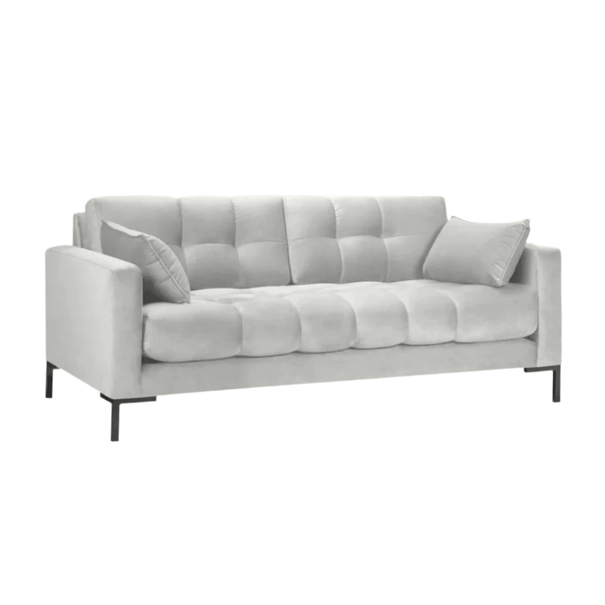 Mamaia 2-seater velvet sofa with black legs
