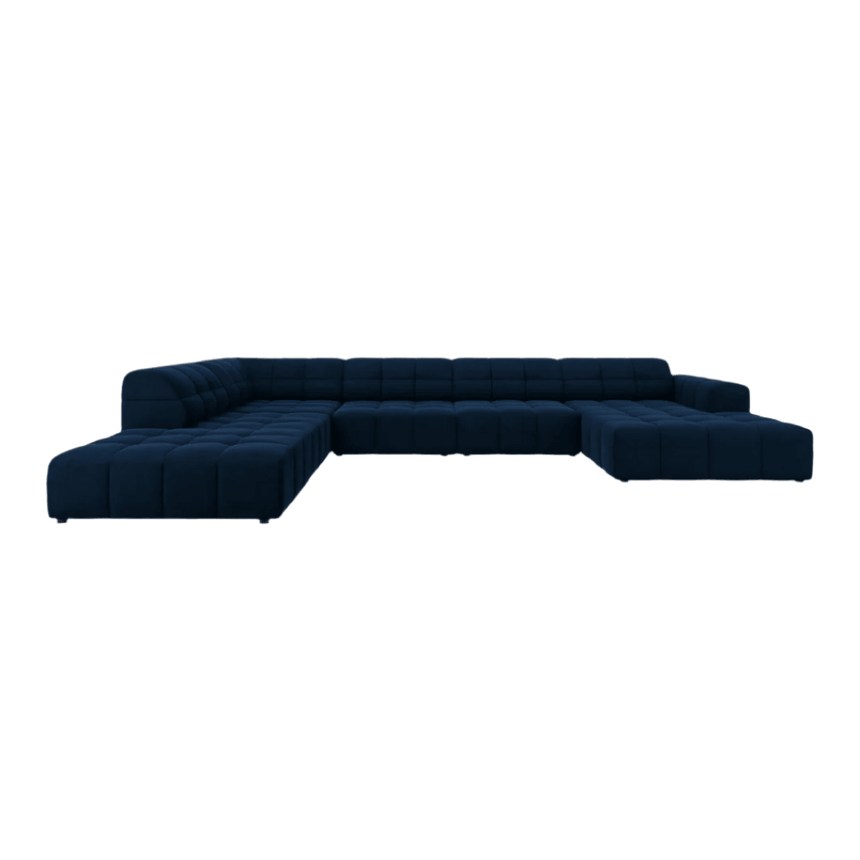 Jennifer U-shaped velvet sofa with left corner unit