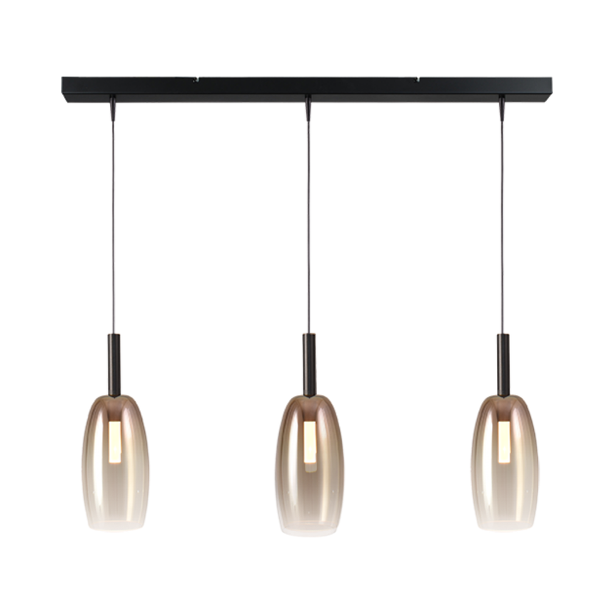 Lido arany üveg függőlámpa fekete foglalattal