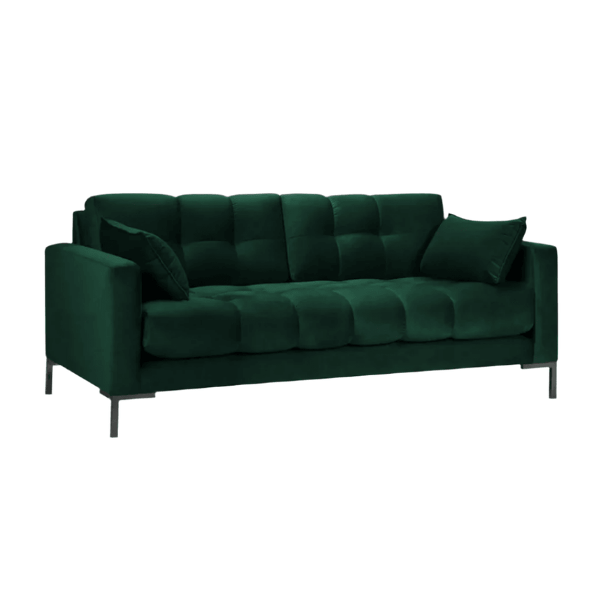 Mamaia 2-seater velvet sofa with black legs