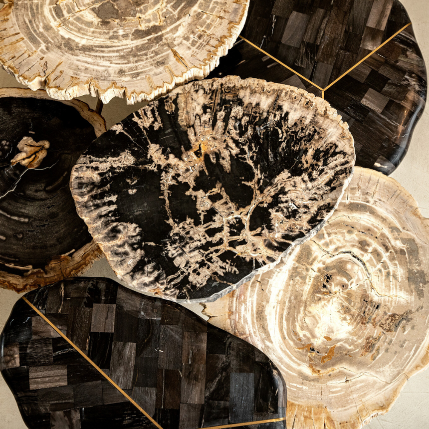 New Khine fa dohányzóasztal szettben