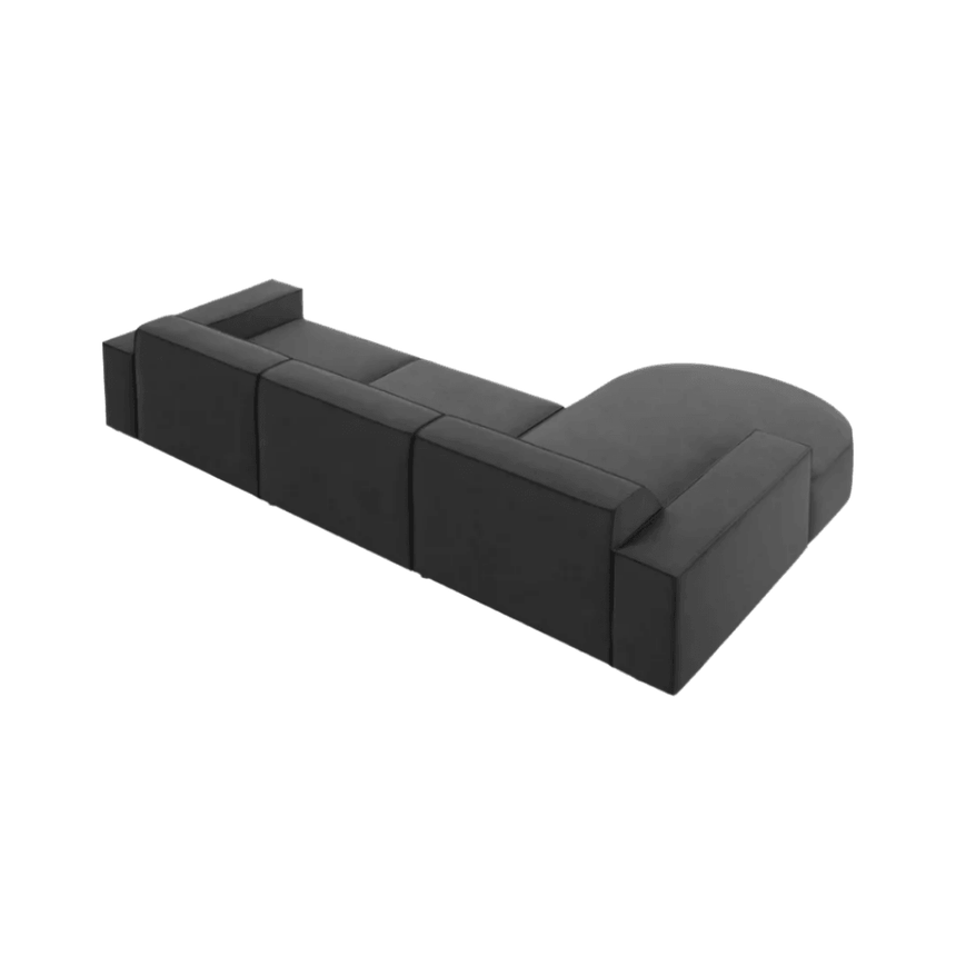 Jodie1 balos bársony sarokkanapé 284x166