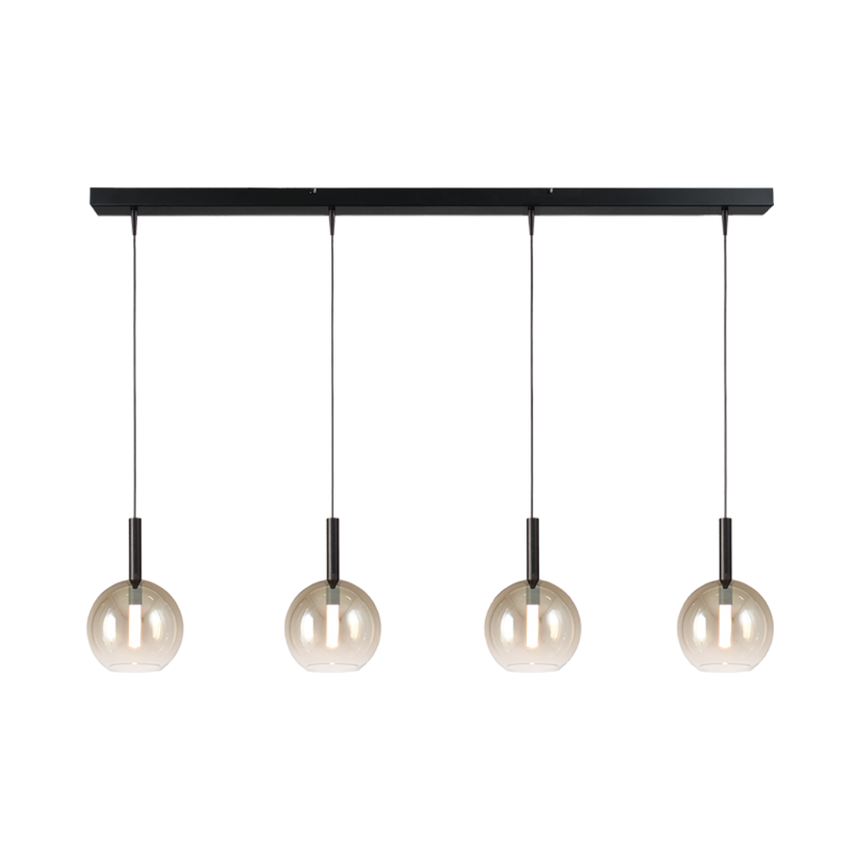 Lido arany üveg függőlámpa fekete foglalattal