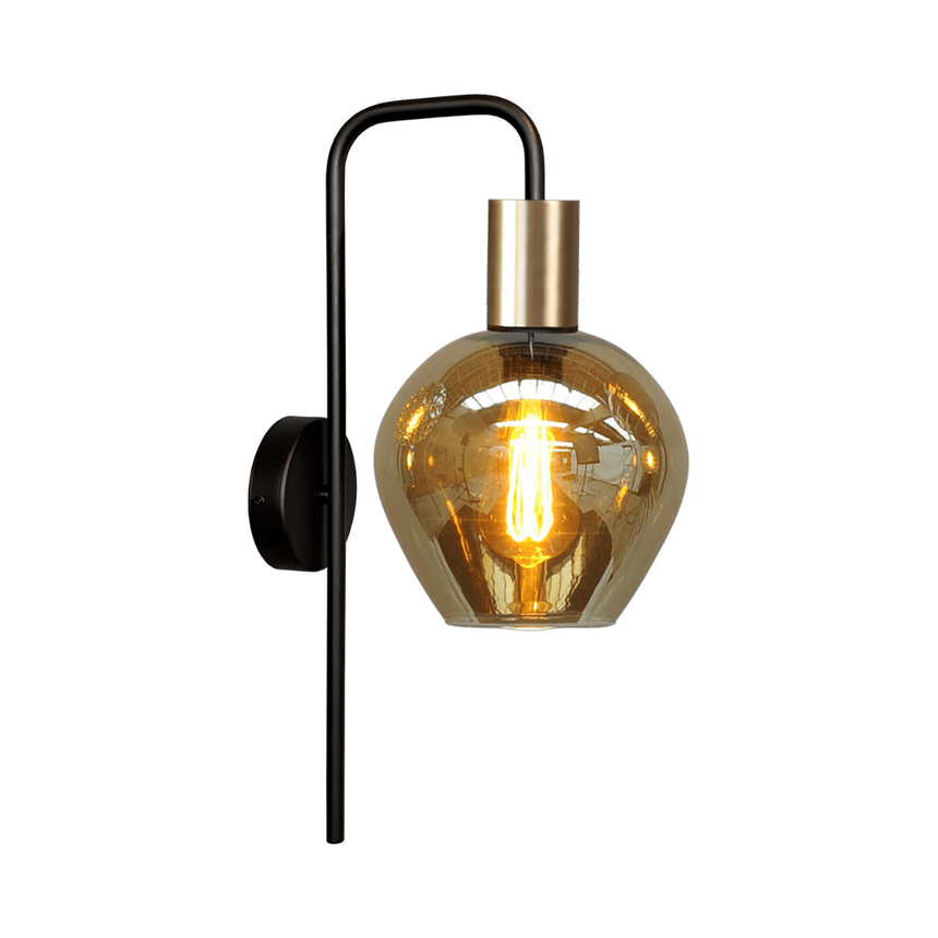 Bounty Downlight glass wall lamp with gold base