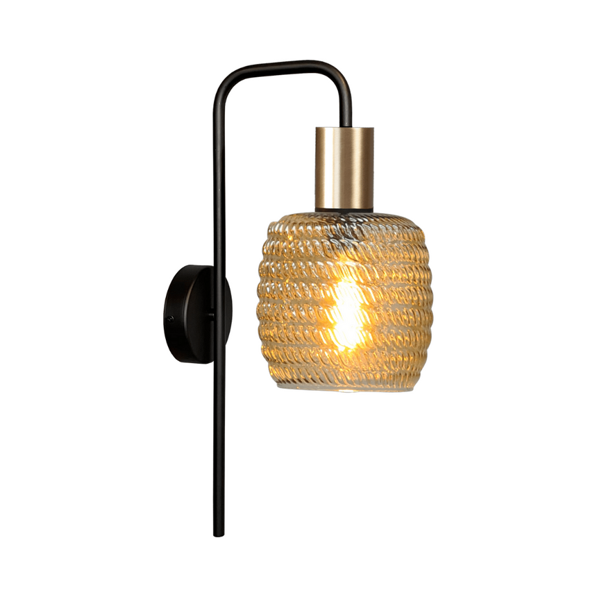 Bounty Downlight glass wall lamp with gold base