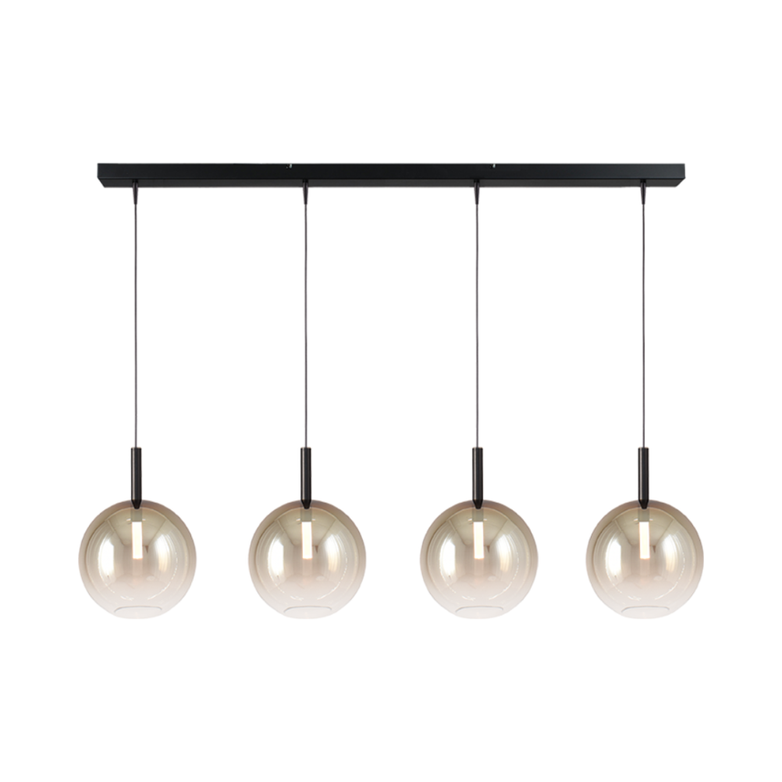 Lido arany üveg függőlámpa fekete foglalattal