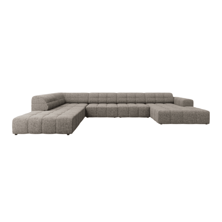 Jennifer U-shaped chenille sofa with left corner unit