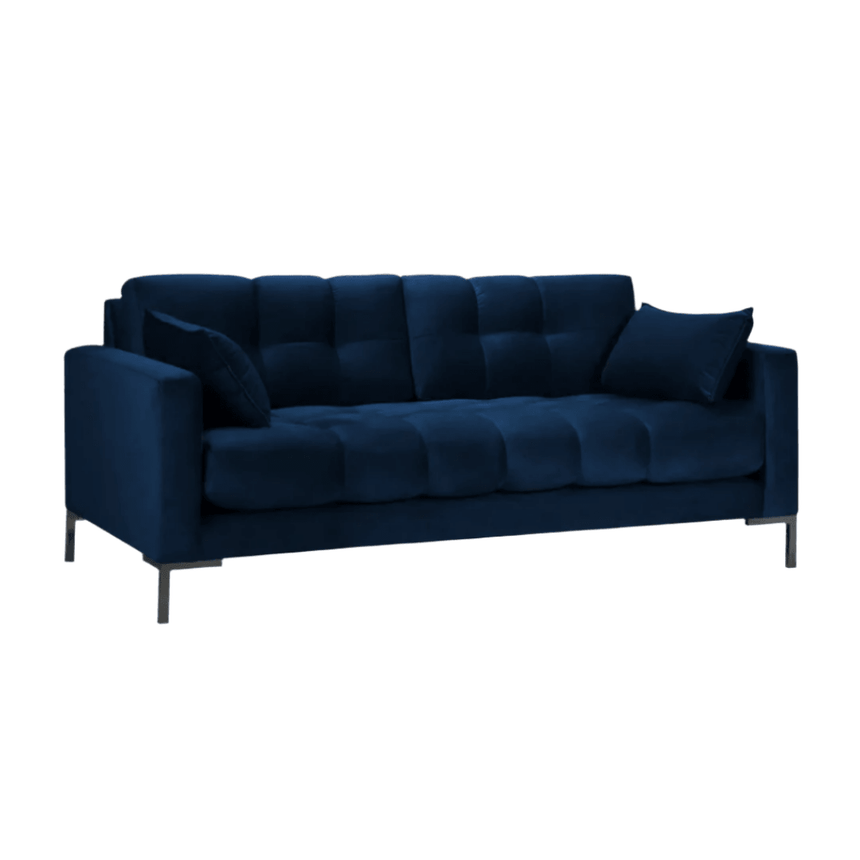 Mamaia 2-seater velvet sofa with black legs