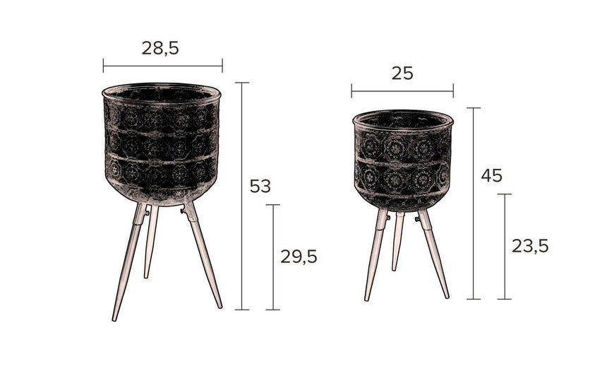 Botanique fém virágállvány nagy-4