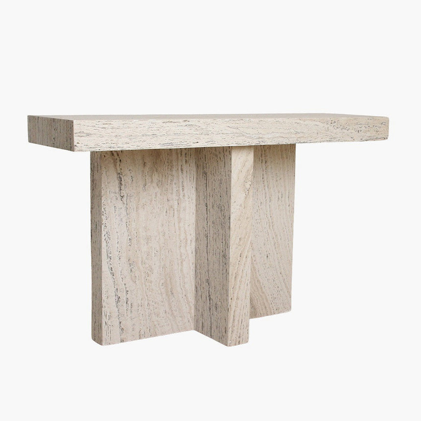 Travertine limestone console table 122x36