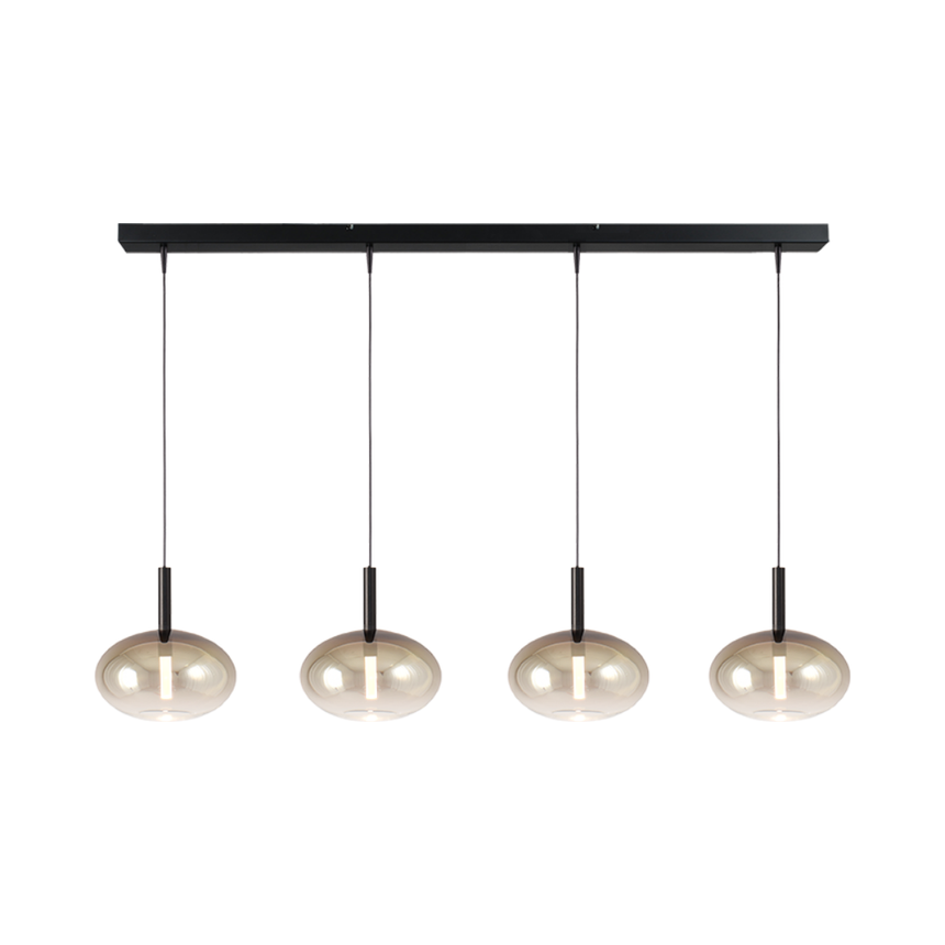 Lido arany üveg függőlámpa fekete foglalattal