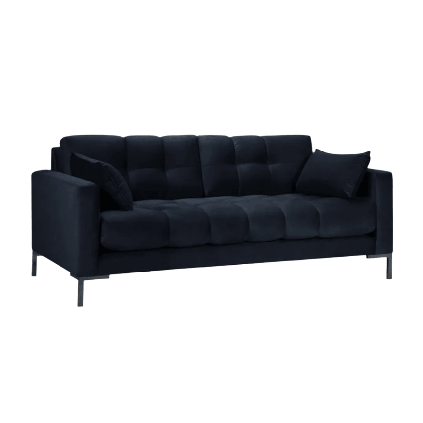 Mamaia 2-seater velvet sofa with black legs