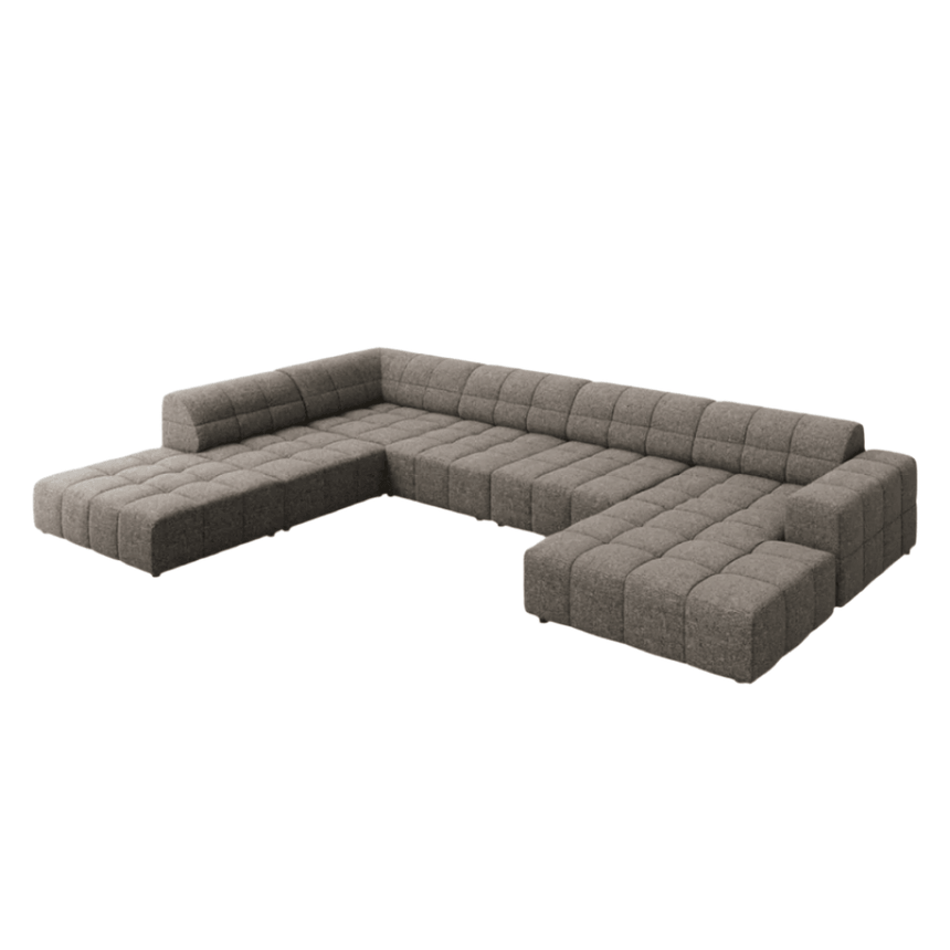 Jennifer U-shaped chenille sofa with left corner unit