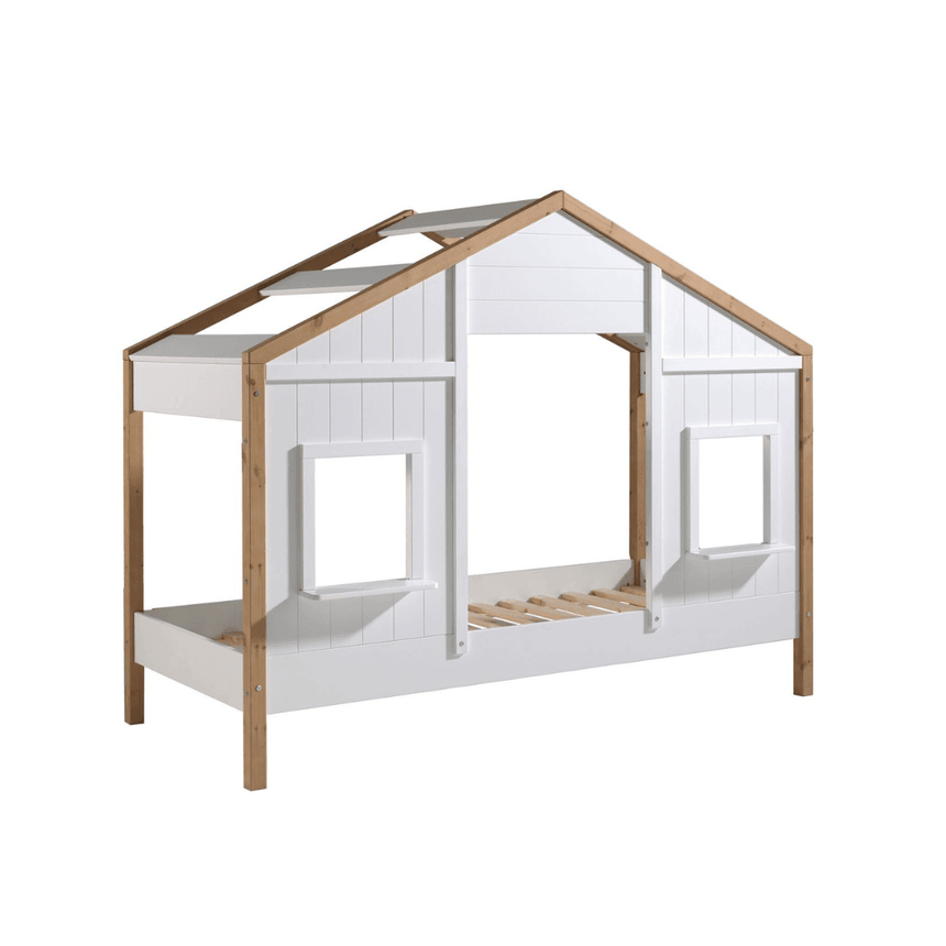 Babs 90 wooden house children's bed, 90x200 with bed linen holder