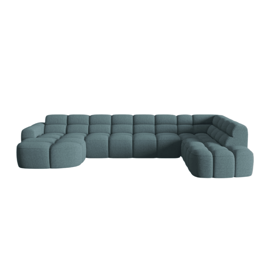 Lisa U-shaped fabric sofa with right corner unit