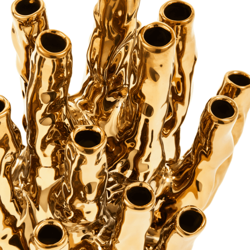 Coral 10 porcelain vase