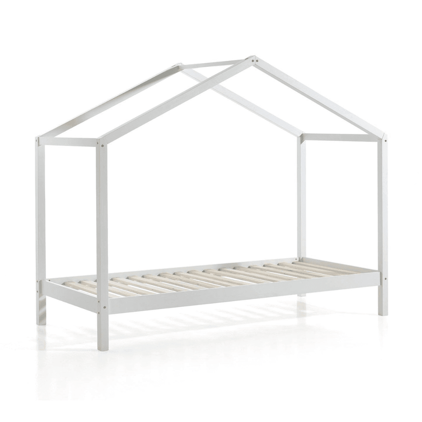 Dallas ZH90 wooden house children's bed, 90x200 with fabric