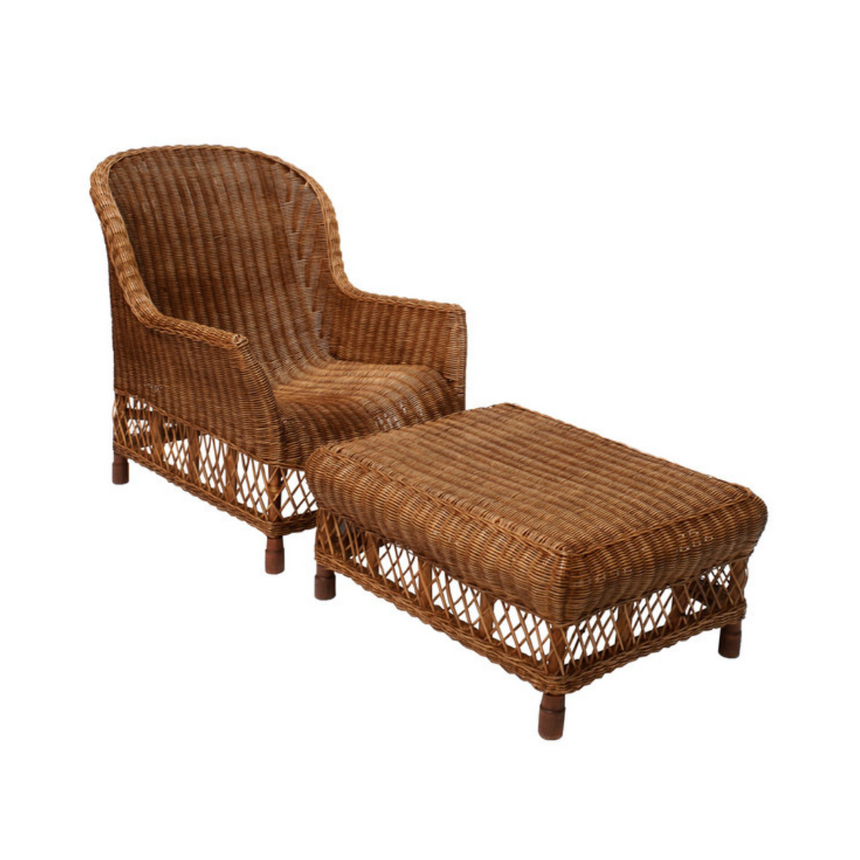 Gower rattan fotel lábtartóval