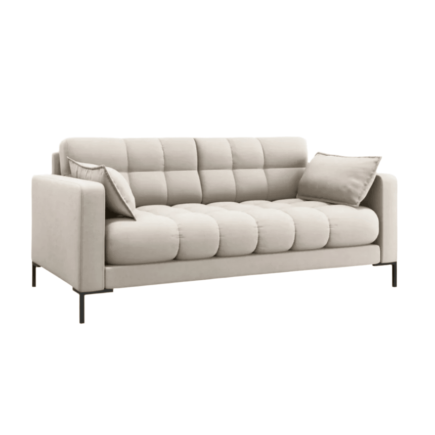 Mamaia 2-seater fabric sofa with black legs