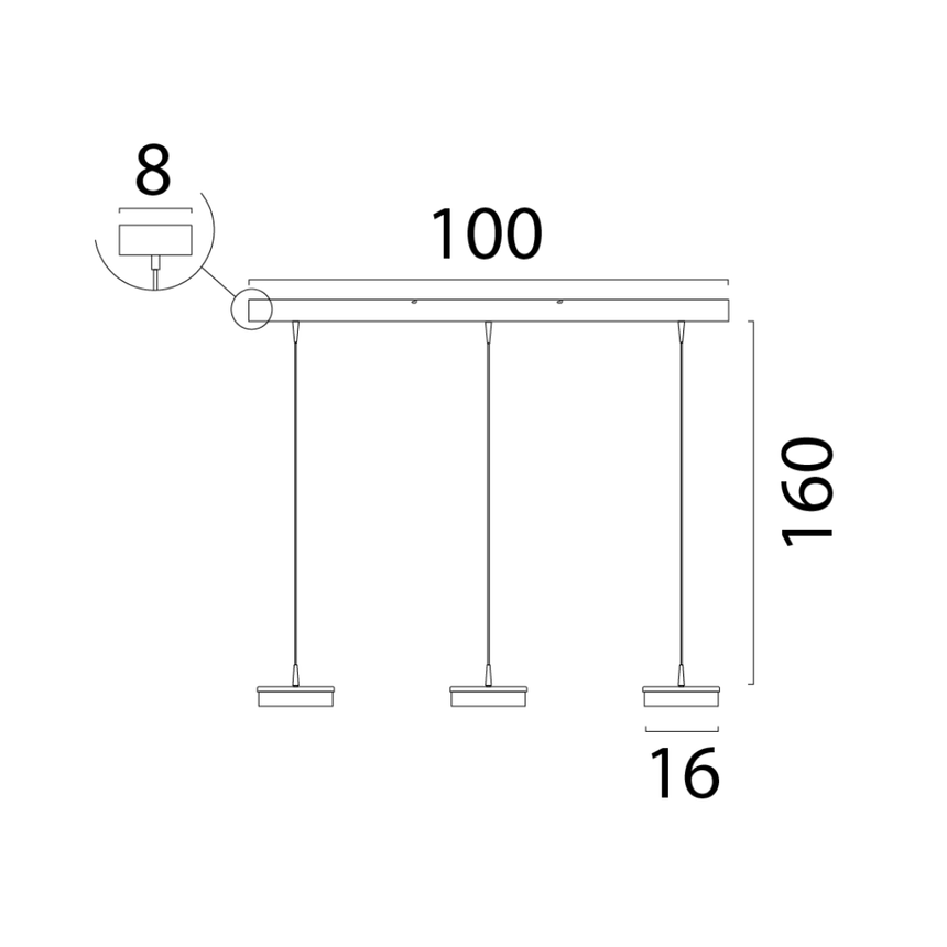 Imperia glass nickel pendant lamp