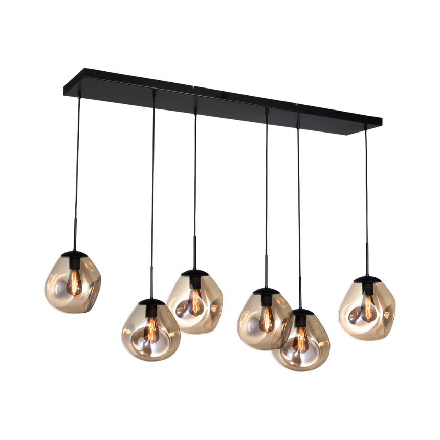 Lava 6 izzós arany üveg függőlámpa