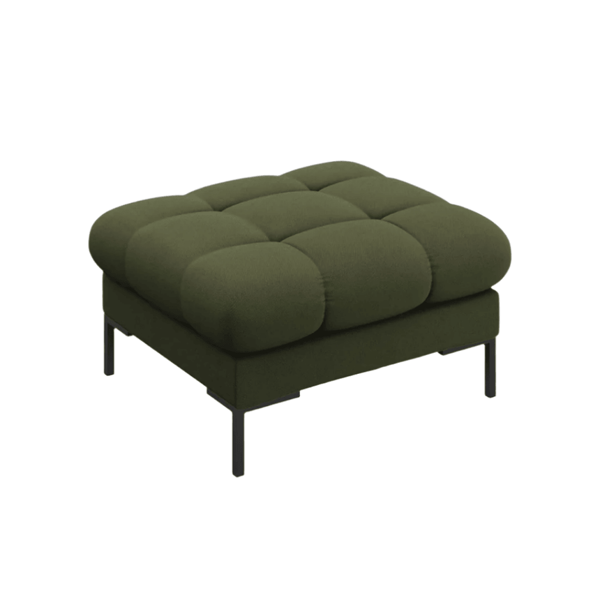 Mamaia fabric pouf with black legs